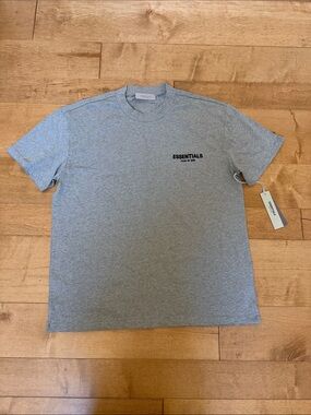 Essentials Men's Light Grey Logo Crew Tee